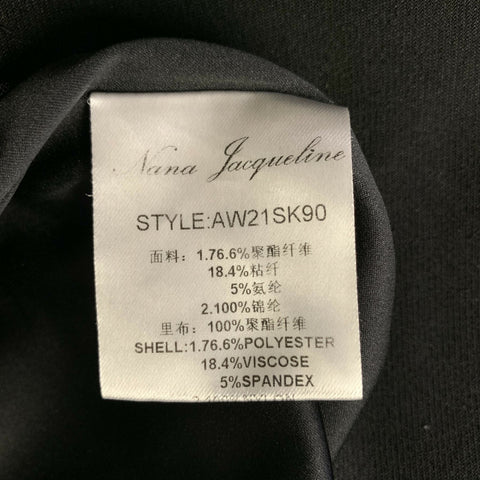 NANA JACQUELINE Size M Black Polyester Blend Mini Skirt