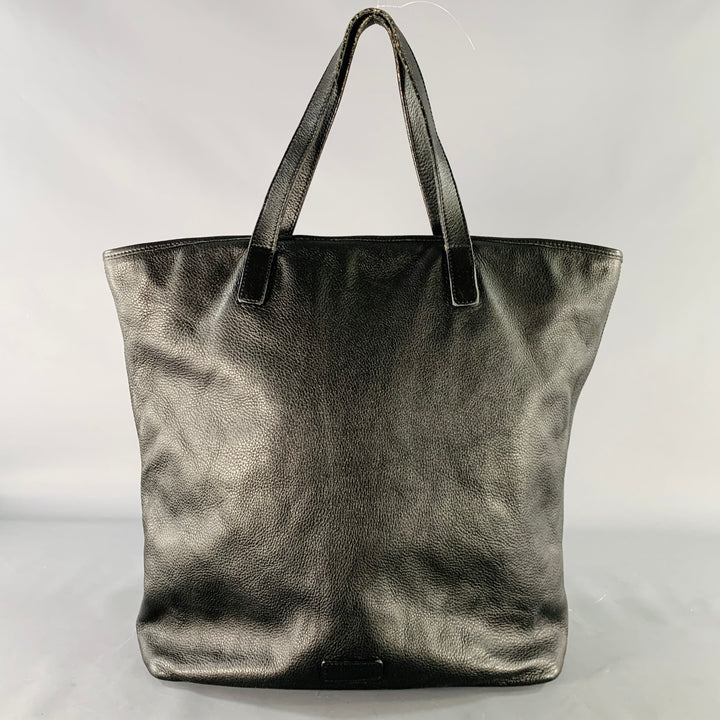 MAX MARA Black Leather Tote Top Handles Zip Handbag