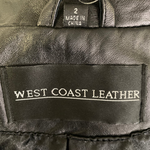 WEST COAST LEATHER Size 2 Black Leather Lambskin Jacket