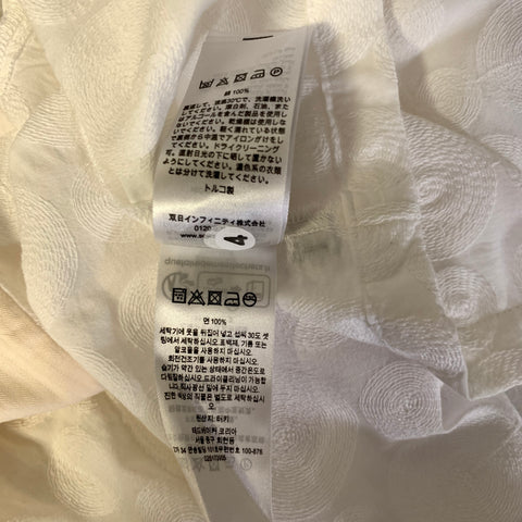 TED BAKER Size XXL White Circles Cotton Button Up Short Sleeve Shirt