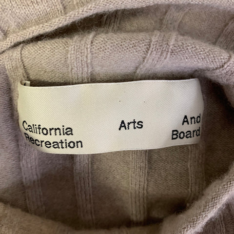CALIFORNIA ARTS Size M Tan Wool Ribbed Knit Mock Neck Pullover Womens