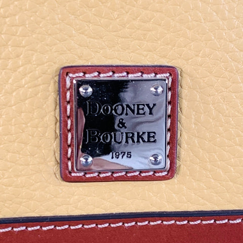 DOONEY BOURKE Brown Mustard Pebble Grain Leather Handbag