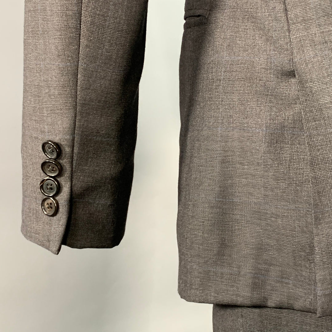 BAND OF OUTSIDERS Size 38 Regular Charcoal Grey Blue Glenplaid Wool Suit