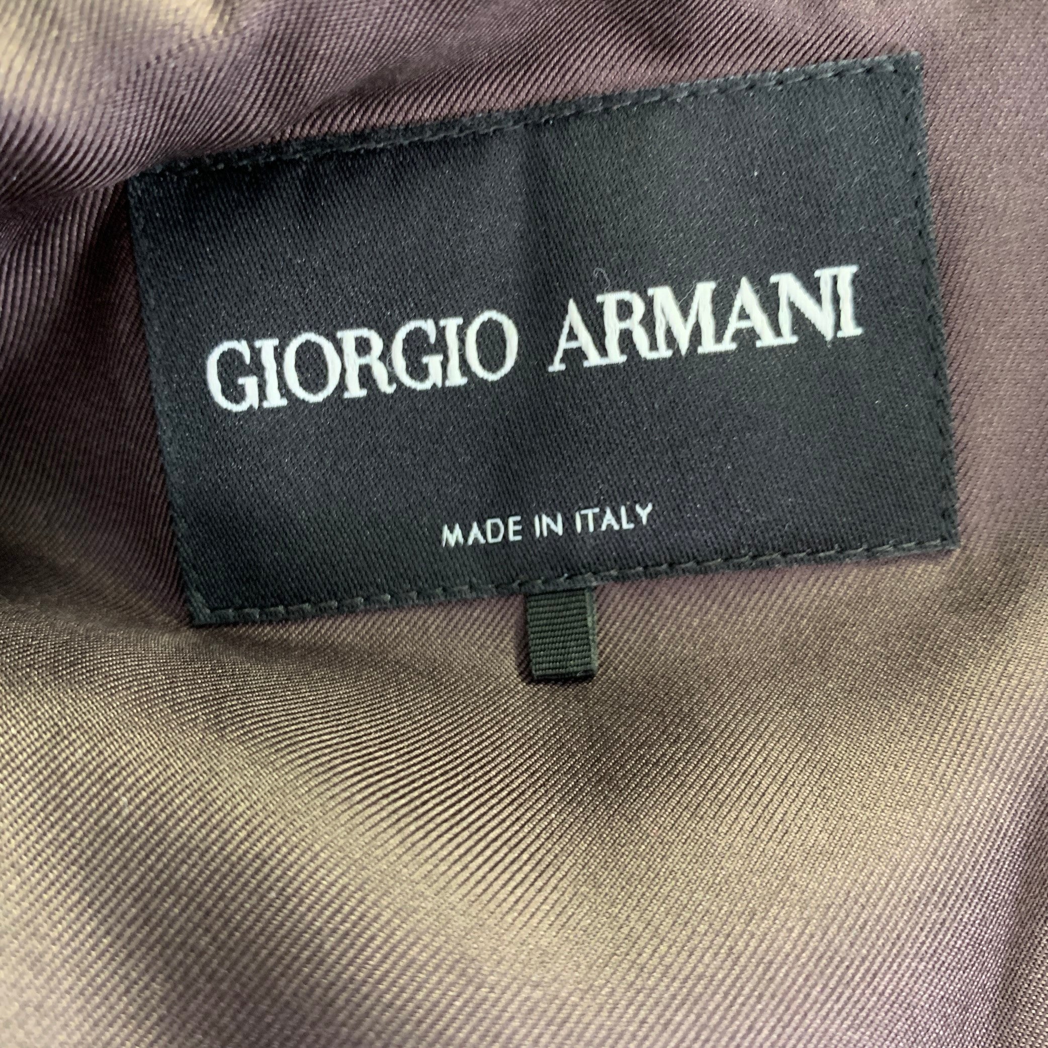 GIORGIO ARMANI Size 6 Brown Cream Alpaca Plaid Leather Trim Jacket