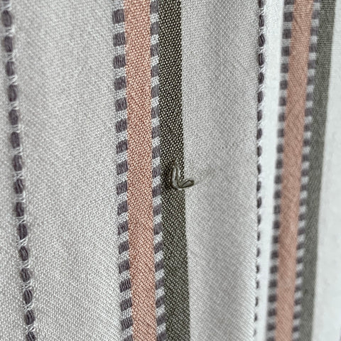 PORTUGUESE FLANNEL Size L Cream Olive Pink Stripe Viscose Short Sleeve Shirt