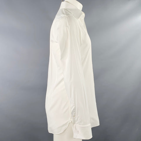 TOM FORD Size M White Cotton Curved Cutaway French Cuffs Long Sleeve Shirt