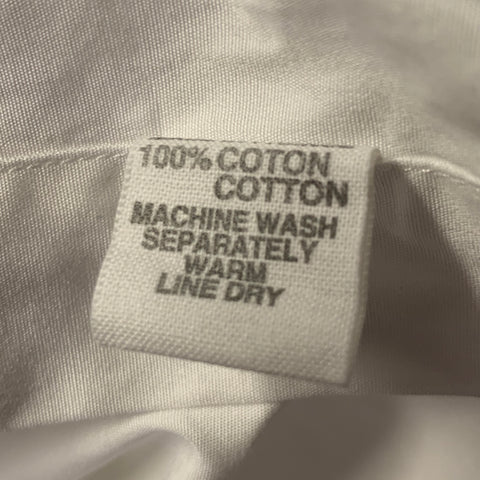 CHARVET Size M White Cotton Pointed Collar Long Sleeve Shirt