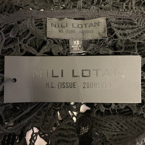 NILI LOTAN Size XS Black Lace Floral Dress Top