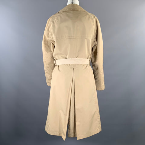 CERRUTI Size S Khaki Cotton Blend Belted Trench Coat