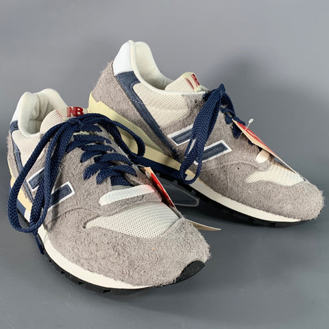 NEW BALANCE Grey Day 2023 Size 7 996 Grey Blue Color Block Suede Low Top Sneakers