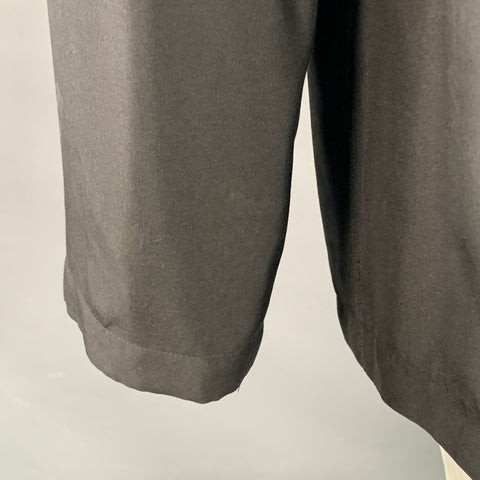 YOHJI YAMAMOTO Size XL Black Silk Single Breasted Drop Shoulder Sport Coat