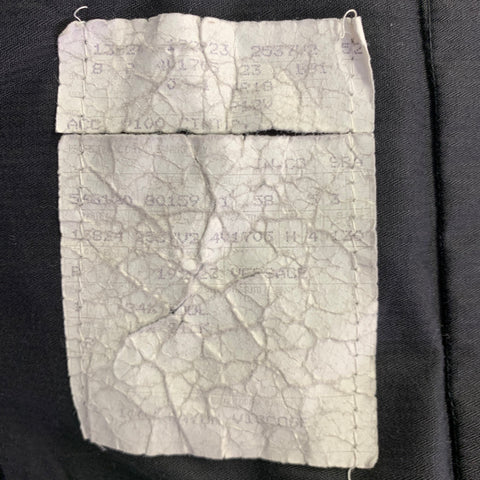 GIANNI VERSACE Smoking croisé en laine et soie bicolore noir Taille 42