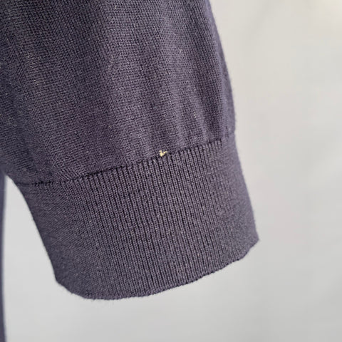 PRADA Size L Navy Knit Cotton Buttoned Polo