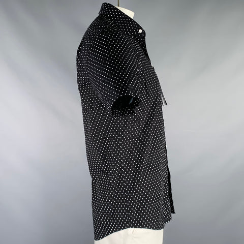 Chemise Ralph Lauren taille L à pois noirs et blancs en coton et manches courtes boutonnée