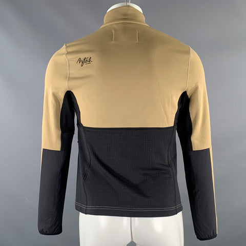 AZTECH Chest Size XS Brown Black Color Block Polyamide Thermal Jacket