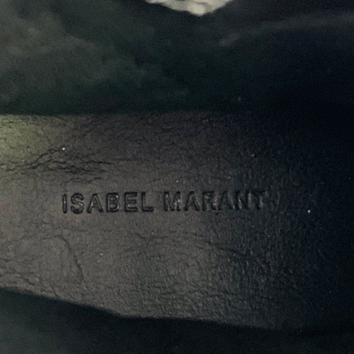 ISABEL MARANT Size 7 Silver Leather Textured Snake Embossed Leather Western Boots