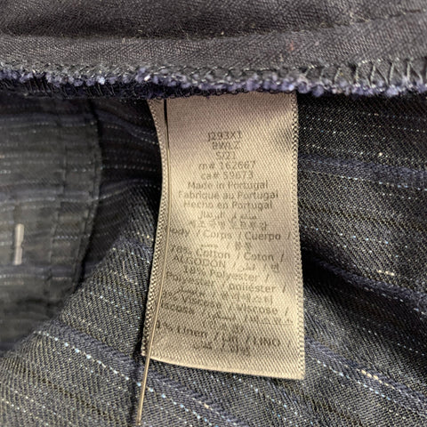 JOHN VARVATOS Size 36 Blue Stripe Cotton Blend Casual Pants