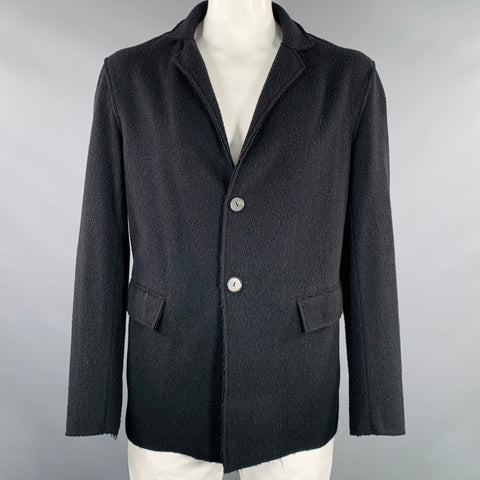 ANDREA YA'AQOV Size XL Black Cashmere Single Breasted Jacket