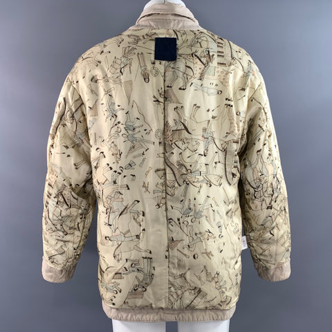 VISVIM Size M Beige Distressed Cotton Military Jacket