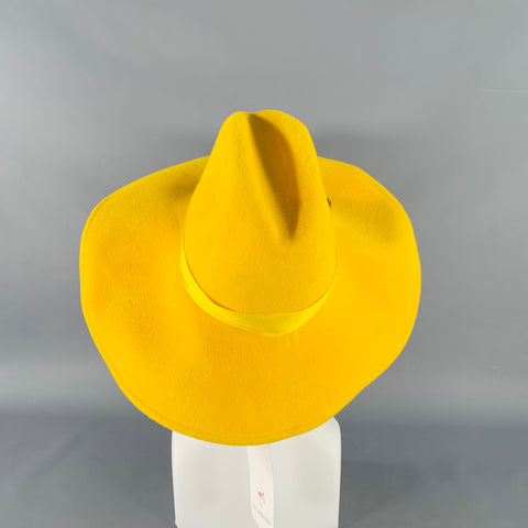 GIGI BURRIS Requiem Yellow Felt Fedora Hat