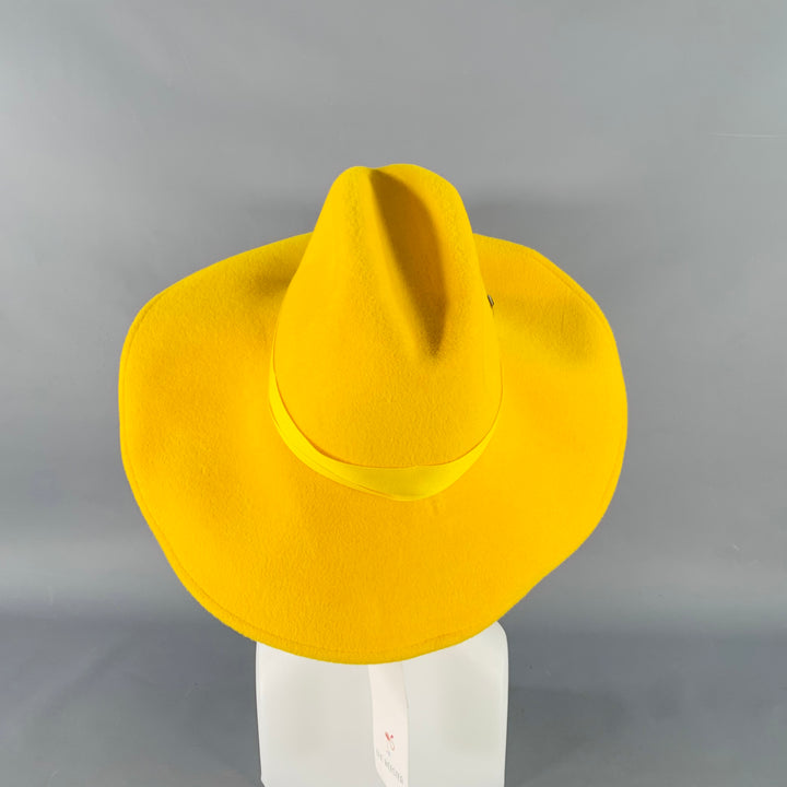 GIGI BURRIS Requiem Yellow Felt Fedora Hat
