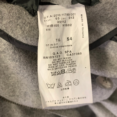 EMPORIO ARMANI Size L Grey Textured Wool Moto Jacket