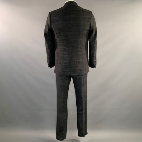 LABEL UNDER CONSTRUCTION Chest Size 42 Grey Gunmetal Textured 34 Suit