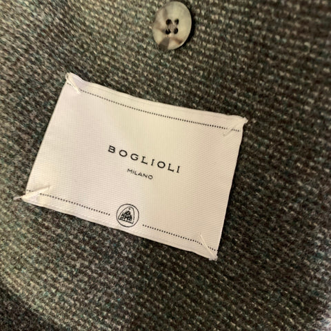 BOGLIOLI Chest Size 52 Green Grey Wool Notch Lapel Sport Coat
