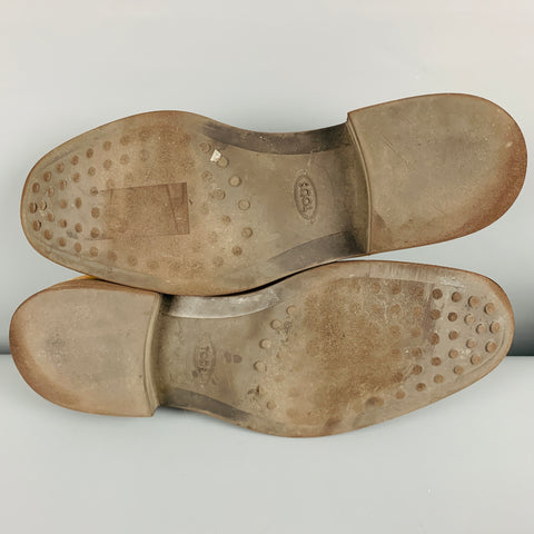 TOD'S Mocasines con borlas de cuero desgastado marrón talla 8