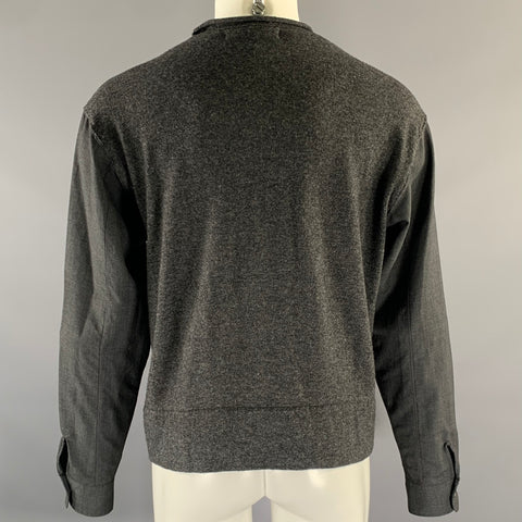 COMME des GARCONS SHIRT Size L Grey Wool Blend Cardigan