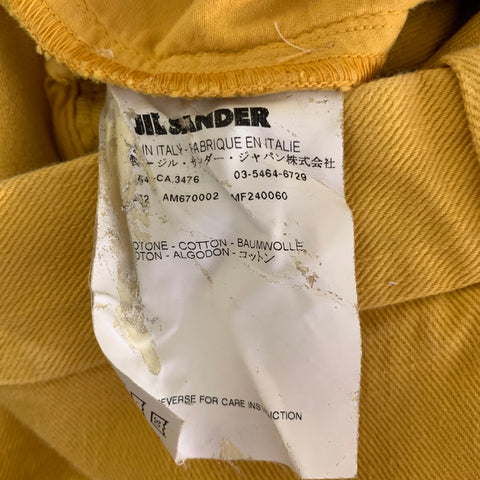 JIL SANDER Size 33 Yellow Cotton Denim Pants