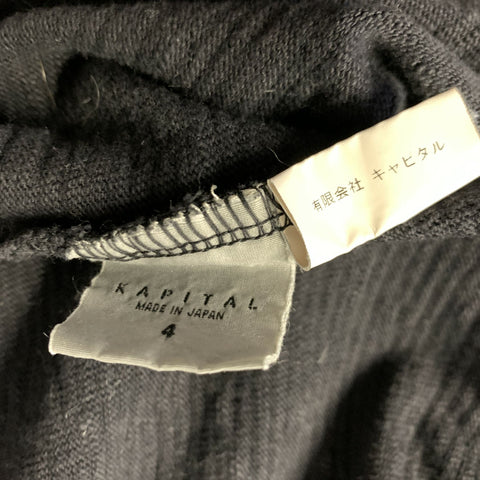 KAPITAL Size L Black Cotton Crew Neck Pullover