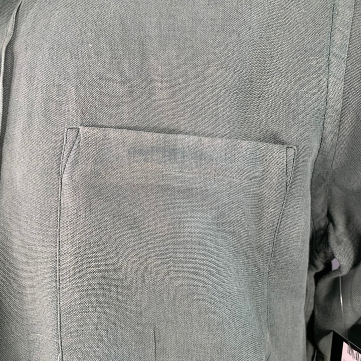 OUR LEGACY Size 38 Green Cotton One Pocket Long Sleeve Shirt