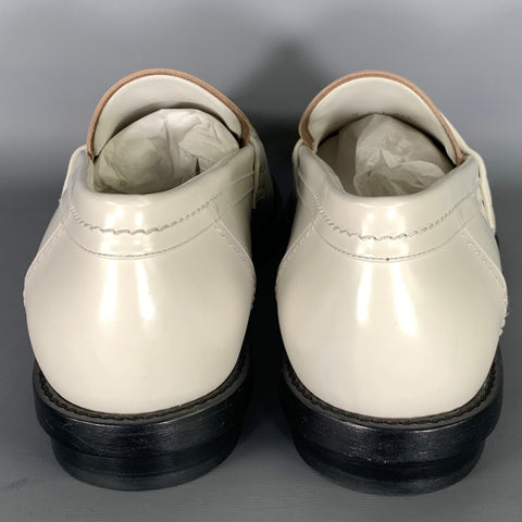ALEXANDER MCQUEEN Size 10 White Ivory Leather Slip On Loafers