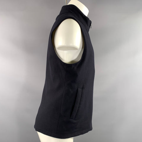 ATELIER MUNRO Size M Black Solid Wool Blend Double Zipper Vest