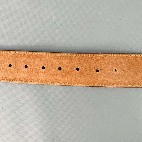 IL RICCIO Brown Snake Embossed Leather Belt