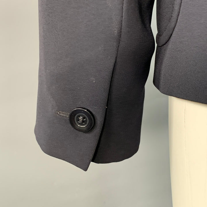 MAX MARA Size 6 Navy Triacetate Blend Notch Lapel Jacket Blazer