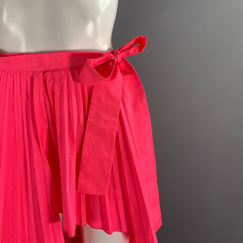 VALENTINO Size XS Pink Polyester Pleated Asymmetrical Skirt