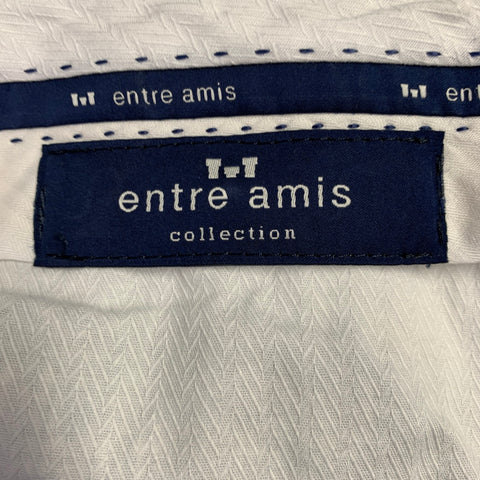 ENTRE AMIS Size 36 Green White Houndstooth Cotton Blend Casual Pants