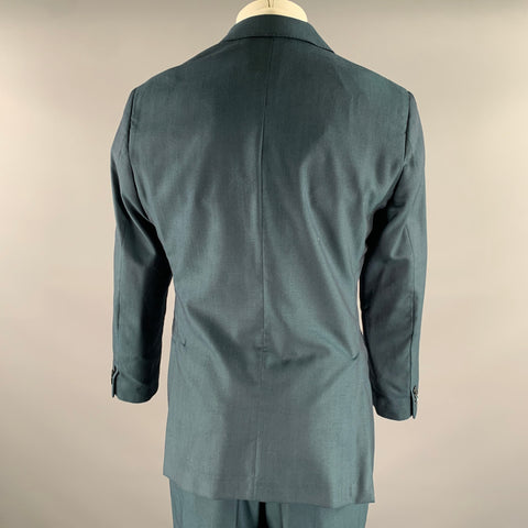 ATELIER Chest Size 42 Blue Teal Woven Wool Notch Lapel 34 29 Suit