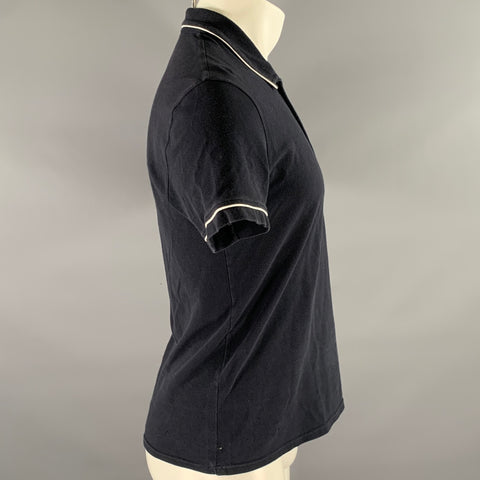 D&G by DOLCE & GABBANA Size S Navy Piped Collar Polo