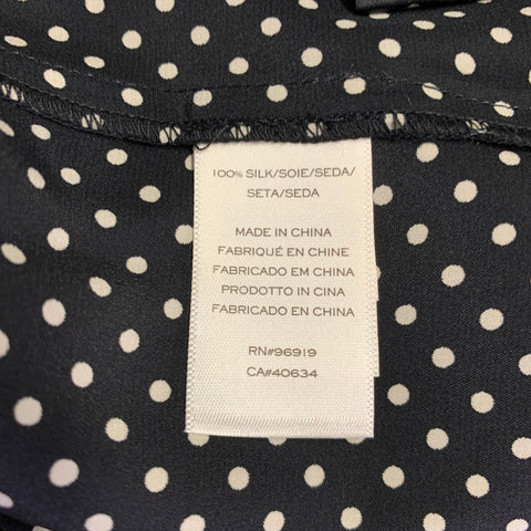MARC JACOBS Spring 2020 Size 6 Black White Silk Polka Dot Ruffle Blouse