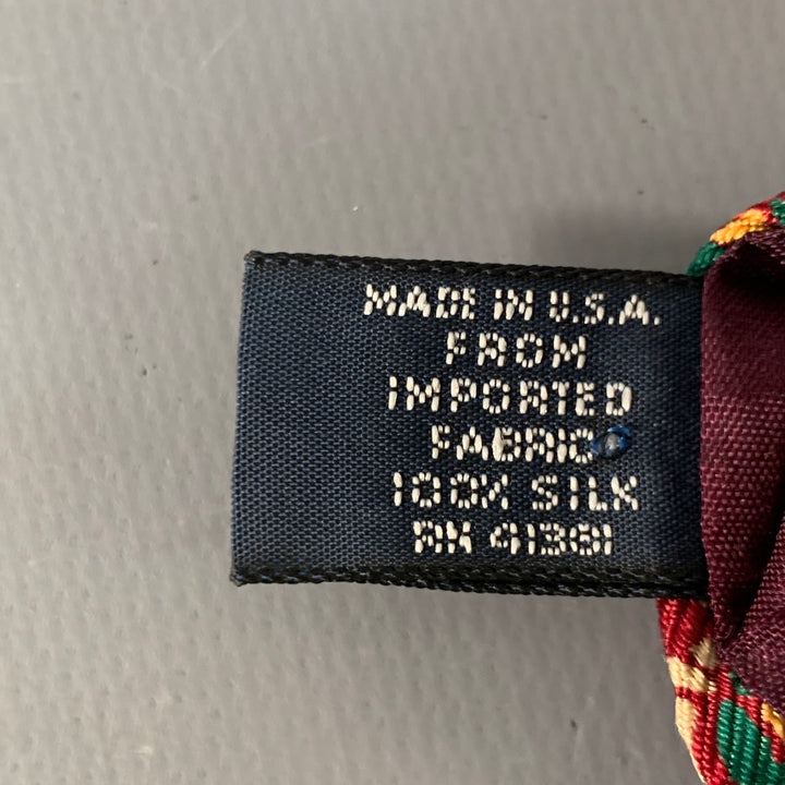 POLO by RALPH LAUREN Red Green Beige Geometric Silk Tie