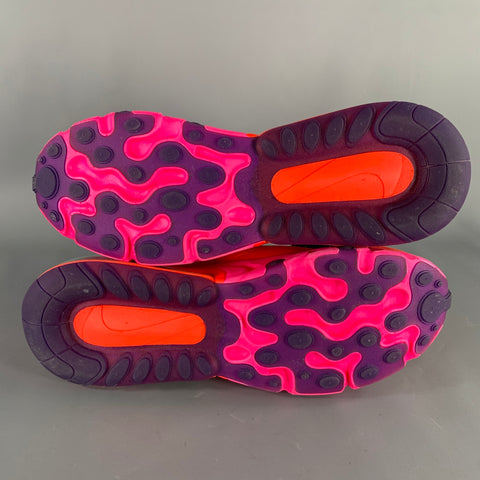NIKE Size 11.5 Pink Orange Red Color Block Nylon Lace-Up Sneakers