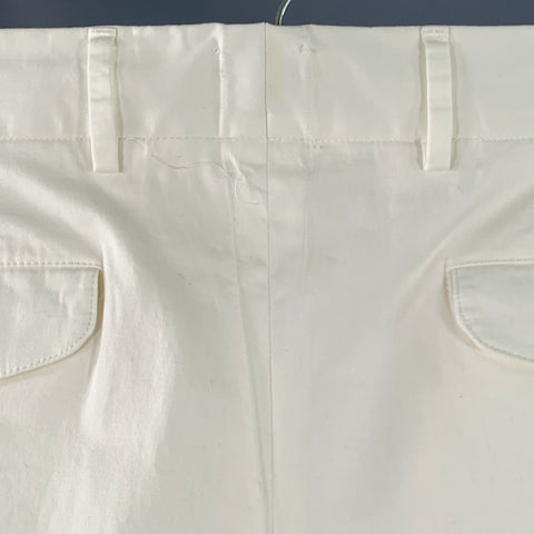 LARDINI Size 33 White Cotton Blend Pleated Button Fly Dress Pants