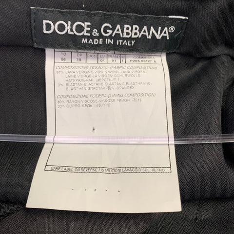 DOLCE & GABBANA Size 38 Charcoal Grey Wool Blend Zip Fly Dress Pants