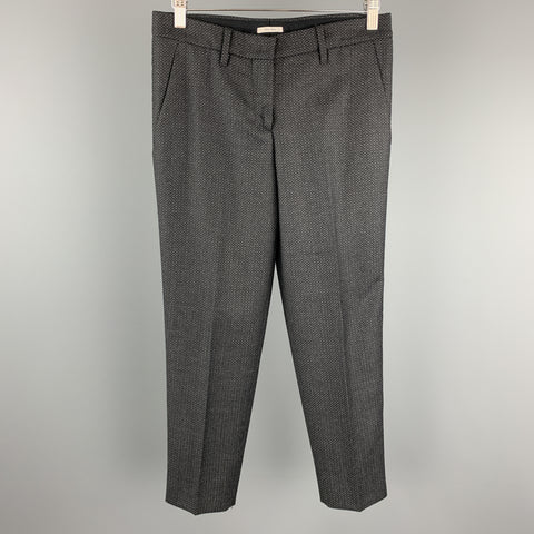 MIU MIU Size 2 Grey Houndstooth Wool Dress Pants