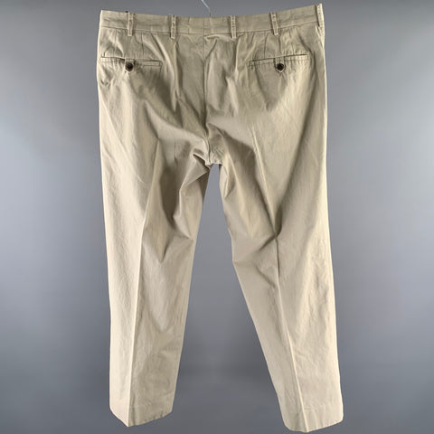 PRADA Size 36 Khaki Cotton Zip Fly Casual Pants