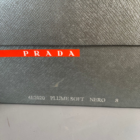 PRADA Size 10 Black Leather Nylon Derby Lace-Up Shoes