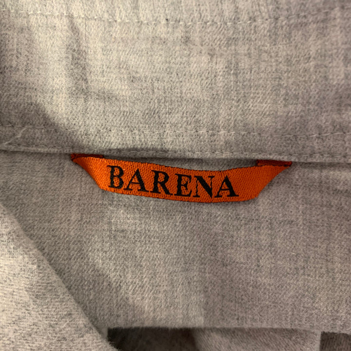 BARENA Size XL Grey Heather Cotton Button Down Long Sleeve Shirt
